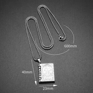 Silver Lords Prayer Necklace Bible & Cross Scripture Christmas Birthday Vtg Gift